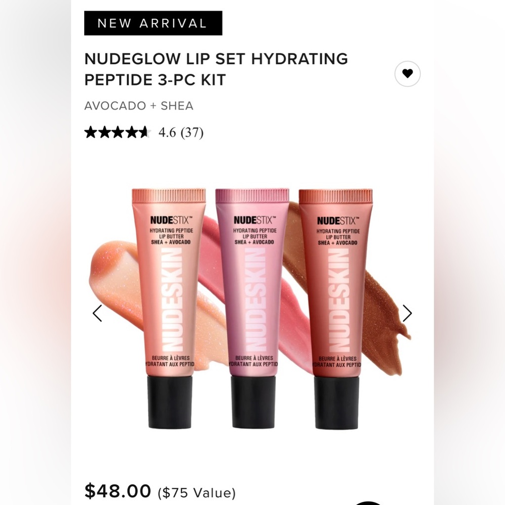 NUDESTIX Nudeglow Hydrating Peptide Lip Butter 3-piece Set